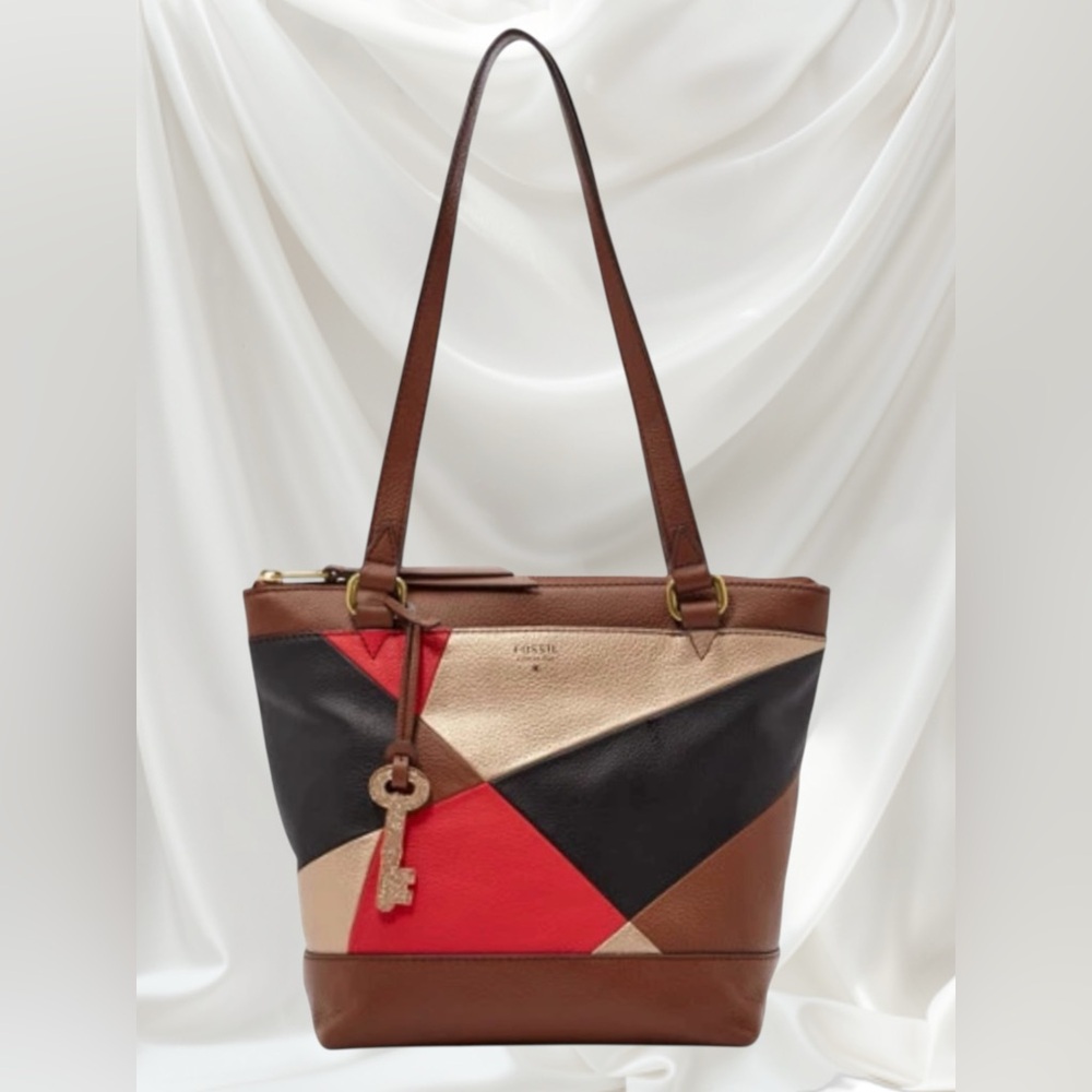 Fossil Gift Patchwork Leather Small Shopper Bag T… - image 3